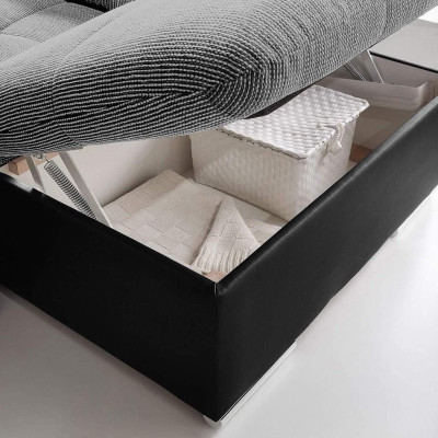 Ecksofa Stoff U-Form Bettfunktion Couch Design Polster Textil Leder Eck