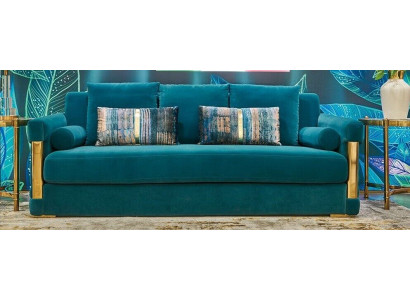 Edelstahl Dreisitzer Sofa 3 Sitzer Wohnlandschaft Sofas Polster Textil Neu