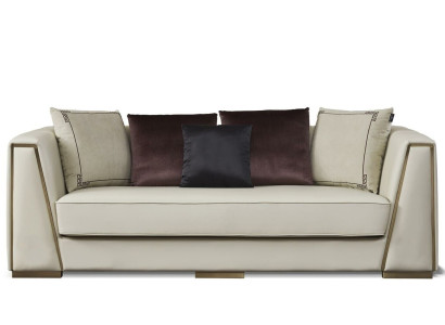 Luxus 3 Sitzer Couch Polster Sofa Leder Stoff Textil Couchen Garnitur Dreisitzer
