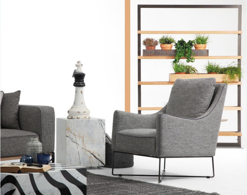 Sofagarnitur 221 Sitzer Sofa Modern Stoff Set Grau Gruppe Wohnzimmer