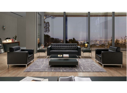 Design Sitz Gruppe Garnitur Couch Sofa Set 3211 Sofas Leder Neu Büro Einrichtung