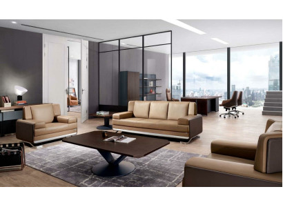 Sofagarnitur 3+1 Sitzer Kunstleder Relax Modern Set Design Sofas Polster