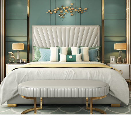 Bett Polster Design Luxus Doppel Hotel Betten Schlaf Zimmer 180x200cm