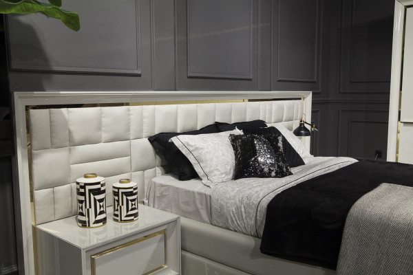 Luxus Möbel Bett 160x200 cm Doppelbett Möbel modernen in Weiß Bettgestelle