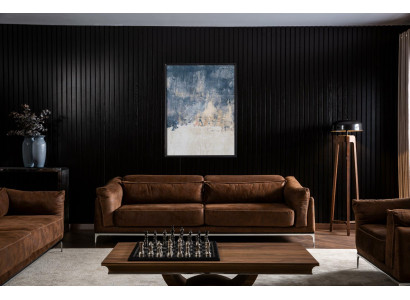 Dreisitzer Couch Sofa Möbel Weiche Couchen Braune Wildleder Optik Sofas
