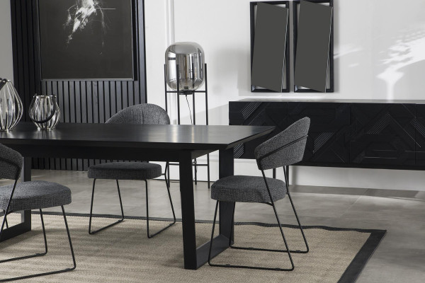 Esszimmer Tisch mit 4 Lehnstühlen Essgarnitur Essgruppe Möbel 5tlg. Set