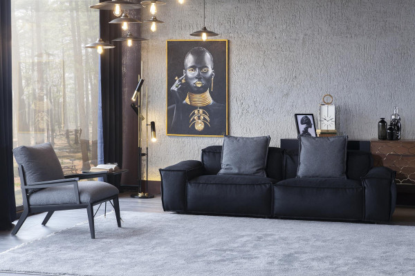 Set 2-tlg Sofa + Sessel Mittelweich bequem Moderner Stil Luxuriös Neu
