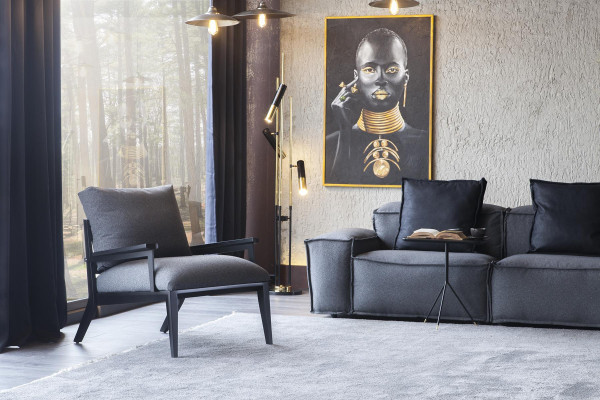 Set 2-tlg Sofa + Sessel Mittelweich bequem Moderner Stil Luxuriös Neu