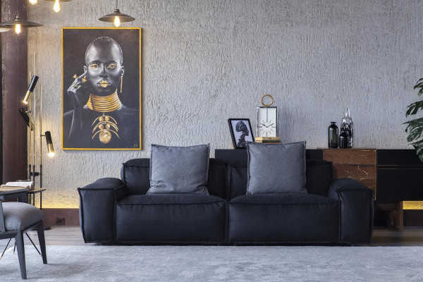 Set 2-tlg Sofa + Sessel Mittelweich bequem Moderner Stil Luxuriös Neu