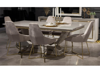 Luxus Esszimmer Set Essgarnituren Esstisch Möbel Set Tisch 6 Lehnstuhl