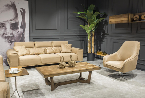 Luxus Sofagarnitur Creme Sofa Couch 3+3+1 + Couchtisch 4tlg. Couchen Set