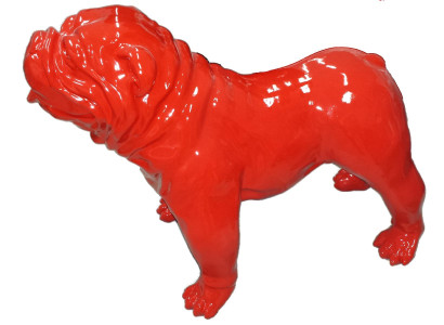 Design Hund Deko Statue Skulptur Abstrakte Dekoration Figuren Statuen roter Tier