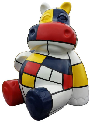 Design Figur Nilpferd designer Loft bunte Skulpturen Figuren echte handarbeit