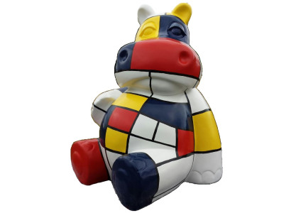 Design Figur Nilpferd designer Loft bunte Skulpturen Figuren echte handarbeit