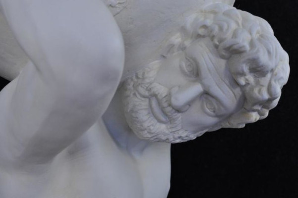 Vase Statur Atlas Eisfach Skulptur Figur Blumen Vasen Skulpturen Figuren Globus