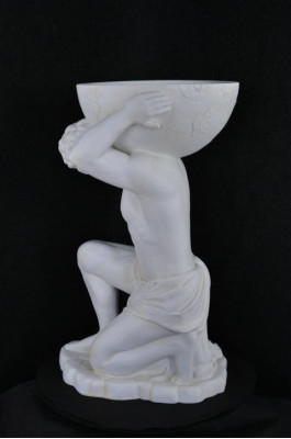 Vase Statur Atlas Eisfach Skulptur Figur Blumen Vasen Skulpturen Figuren Globus