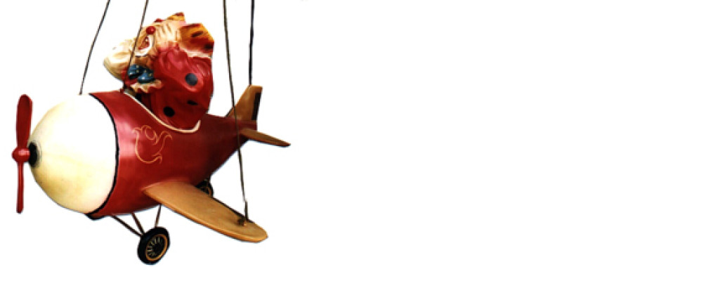 Design Clown im Flugzeug Figur Statue Skulptur Figuren Skulpturen Deko P5019