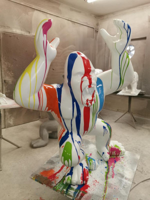 Statuen Dekoration Deko Gorilla Garten Neu Designer Figur Statue Moderne Figuren