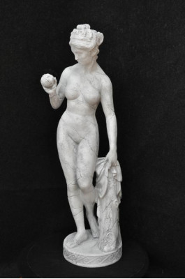 Antik Marmor Stil Statue Eva mit Apfel XXL Figur Statuen Skulptur Deko PG0346