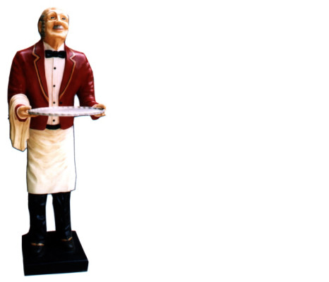Kellner Figur Statue Skulptur Figuren Skulpturen Dekoration Servier Ständer Neu