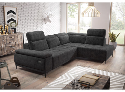 Automatik Ecksofa Sofa Couch Design Couch Polster Textil Modern L-Form Stoff Neu