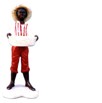 Design Junge mit Korb Figur Statue Skulptur Figuren Skulpturen Dekoration 7087