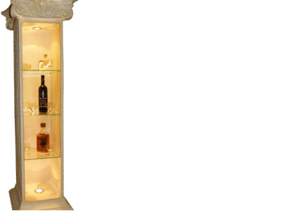 XXL Vitrine Bar Regal Glas Bodenfase Schrank Vitrinen Säule Wohnzimmer 1851 Neu