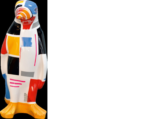 XXL Designer Figur Handarbeit Bemalt Figuren Skulptur Statue Skulpturen Pinguin