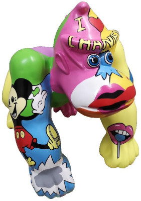 Design Figur Statue Moderne Figuren Statuen Dekoration Deko Abstrakter Gorilla