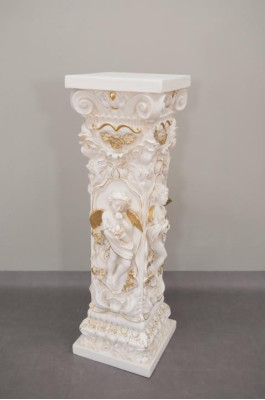 Design Säule mit Amorette 100 cm Figuren Säulen Sockel Blumen Ständer Statue Neu