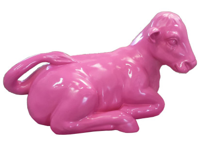 Design Figur Rosa Kalb Deko Statue Statue Skulptur Figuren Skulpturen Dekoration