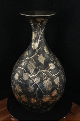 Design Blumen Topf Dekoration XXL Vase Vasen Handarbeit Deko Kelch Pokal 0856