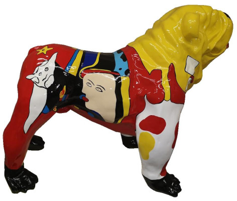 Wohn Deko Skulpturen Abstraktes Hund Design Statuen Figuren Figur Dekoration