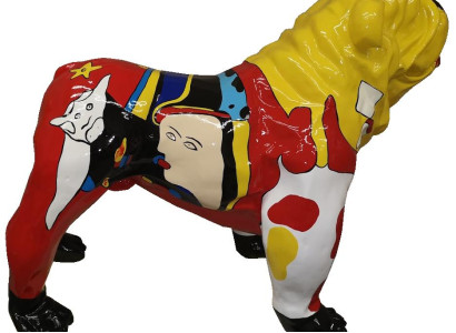 Wohn Deko Skulpturen Abstraktes Hund Design Statuen Figuren Figur Dekoration