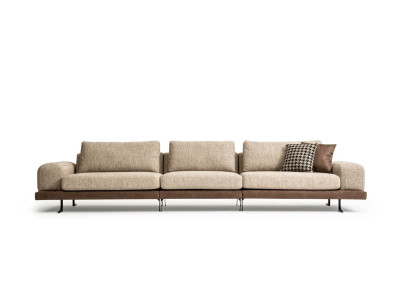 Beiger Fünfsitzer Polstersofas Sofa Textil Couch Sitzmöbel Wohnzimmer