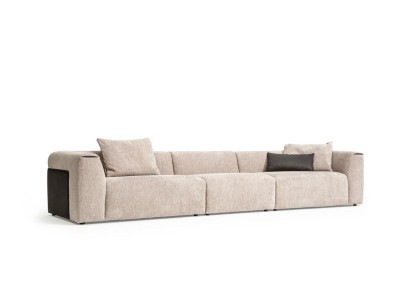 Beiges Sofa Wohnzimmer Polstermöbel Fünsitzer Designer Luxus Möbel Neu