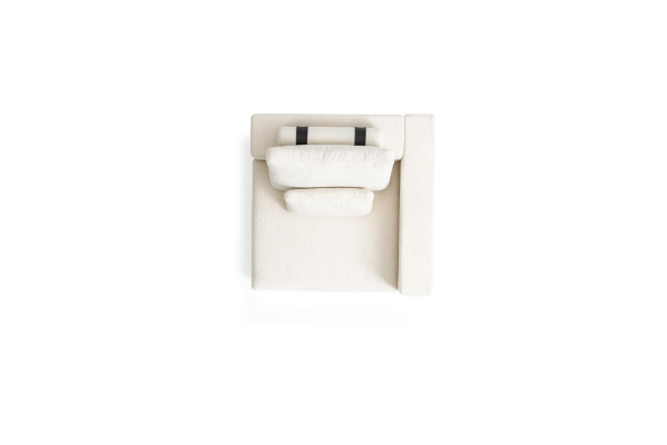 Wohnlandschaft U-Form Sofa Weiß Polstermöbel Textil Sofa Holzgestell