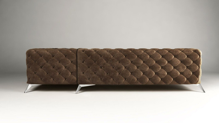 Samt Ecksofa Chesterfield Sofa Polstergarnitur Couch Wohnlandschaft