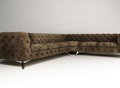 Samt Ecksofa Chesterfield Sofa Polstergarnitur Couch Wohnlandschaft