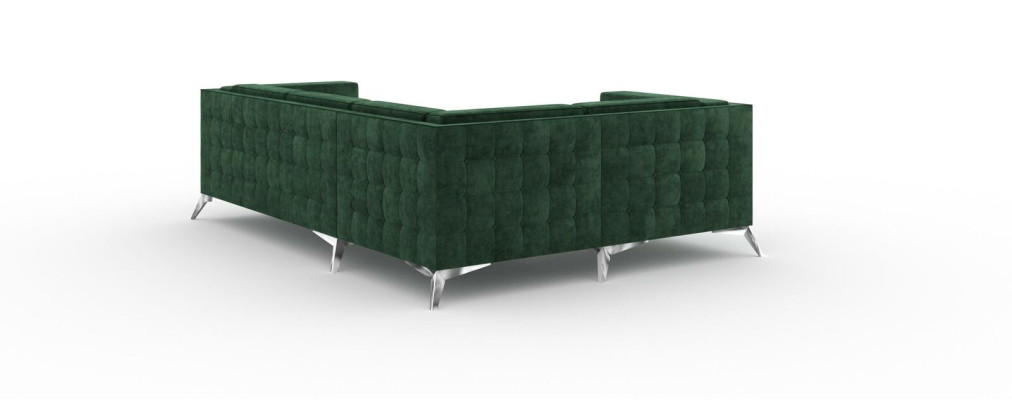 Ecksofa L Form Sofa Couch Design Couchen Polster Textil Modern Eck Garnitur Grün