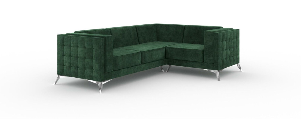 Ecksofa L Form Sofa Couch Design Couchen Polster Textil Modern Eck Garnitur Grün
