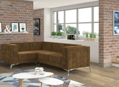 Stoff L-Form Couch Wohnlandschaft Ecksofa Garnitur Modern Design Sofa