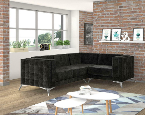 L-Form Couch Wohnlandschaft Ecksofa Garnitur Modern Design Sofa textil Stoff neu