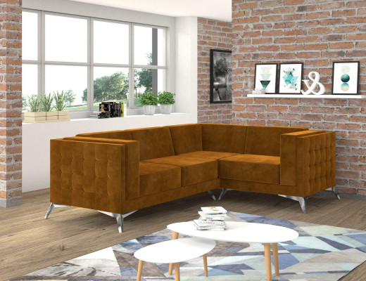 Ecksofa L-Form Designer Sofa Couch Polster Sitz Garnitur Stoff Wohnlandschaft