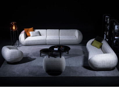 Sofa-Set Wohnzimmermöbel Fünfsitzer Viersitzer Sessel Set Designer Möbel