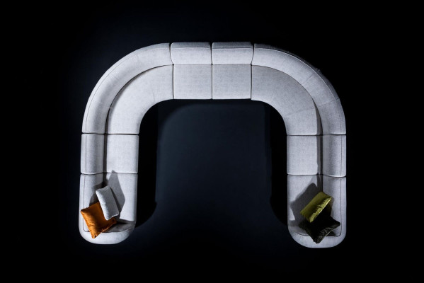 Designer Ecksofa Wohnzimmer Luxus Polstersofa Textil Möbel Stil