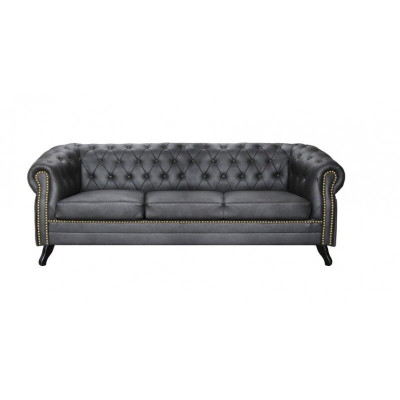 Chesterfield Sofagarnitur Sofa 3+1+1 Couch Polster Set Sofas Couchen Leder Stoff