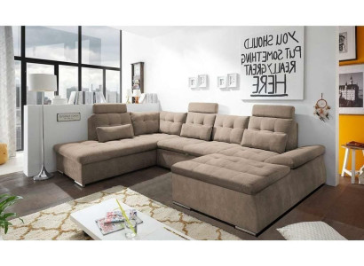 Bettfunktion Ecksofa U-Form Sofa Couch Design Couch Polster Textil Modern