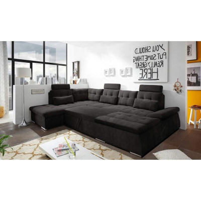 Ecksofa U-Form Sofa Design Polster Modern Textil Bettkasten Bettfunktion