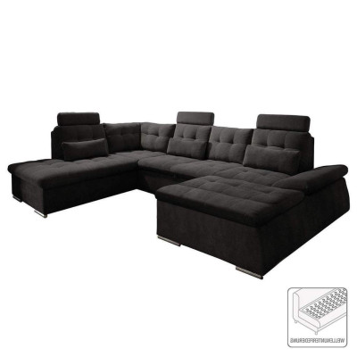 Ecksofa U-Form Sofa Design Polster Modern Textil Bettkasten Bettfunktion